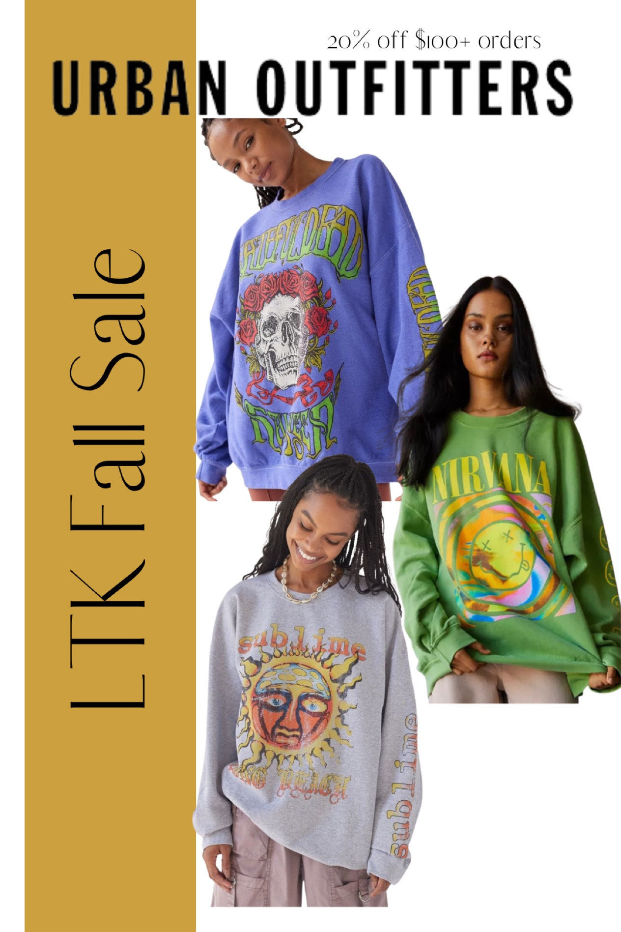 Urban Outfitters is 20% off (orders over $100) SITEWIDE for the LTK Sale!! Today-Sept 20, exclusively in the LTK app.

Urban outfitters, UO, women’s, clothing, fashion, fall, fall fashion, graphics, graphic tee, crewneck, crewneck sweatshirt, graphic tshirt, graphic sweatshirt, comfy casual

#LTKSeasonal #LTKSale #LTKsalealert
