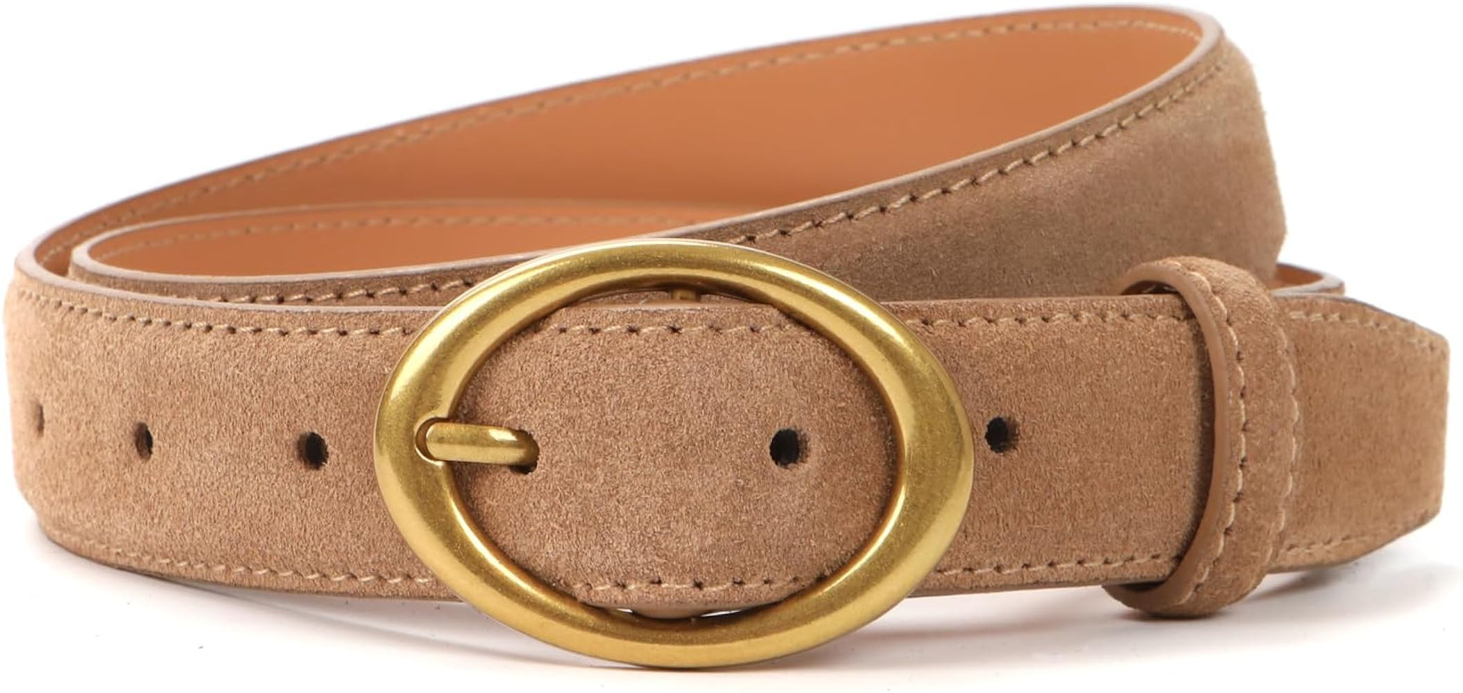 Women's Genuine Leather Suede Belts Elegant Jeans Belt 1.1" Wide | Amazon (US)