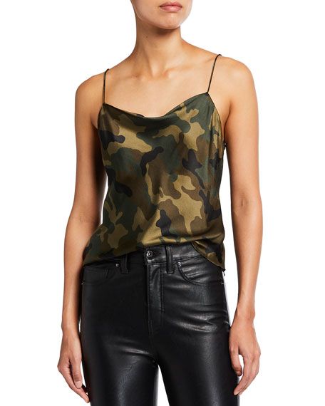 Alice + Olivia Harmon Drapey Slip Tank | Neiman Marcus