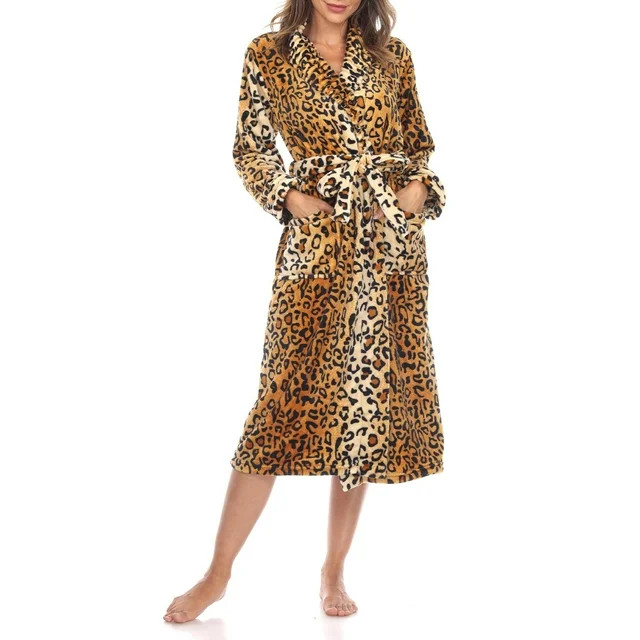 White Mark Soft Long Sleeve Plush Robe (Women's & Women's Plus) | Walmart (US)