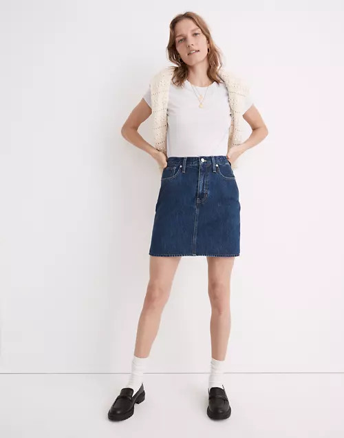 Denim High-Waist Straight Mini Skirt in Sunberry Wash | Madewell