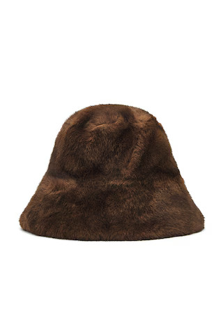 The Uptown Faux Fur Bucket Hat in Chocolate | Revolve Clothing (Global)