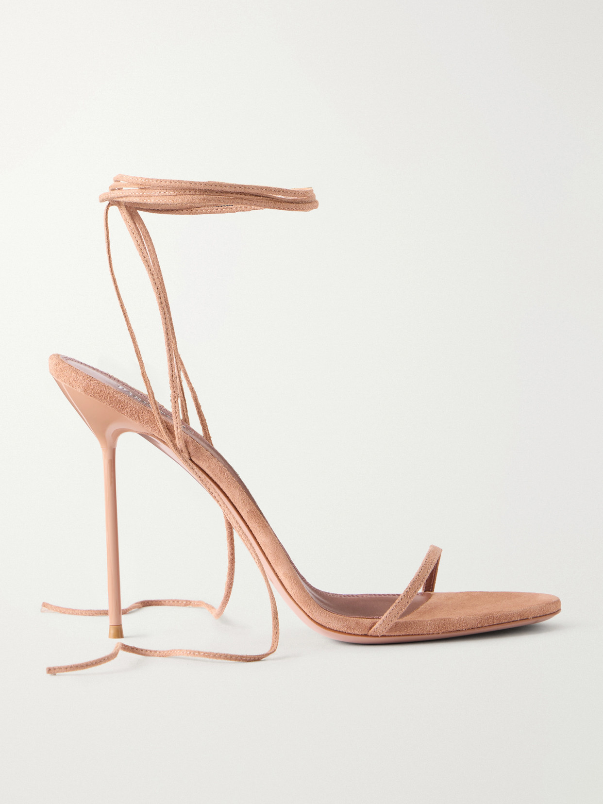 Paris Texas - Lidia 105 Embellished Lace-up Suede Sandals - Blush | NET-A-PORTER (UK & EU)