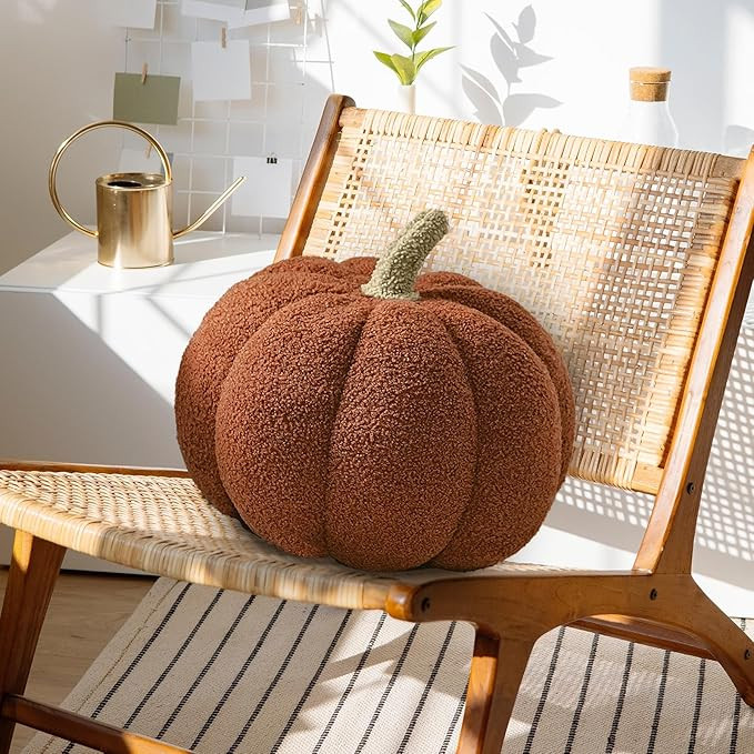 Pumpkin Pillows, 3D Simulated Pumpkin Pillow, Teddy Fleece Room Decoration Plush Pillow Sofa Cush... | Amazon (US)