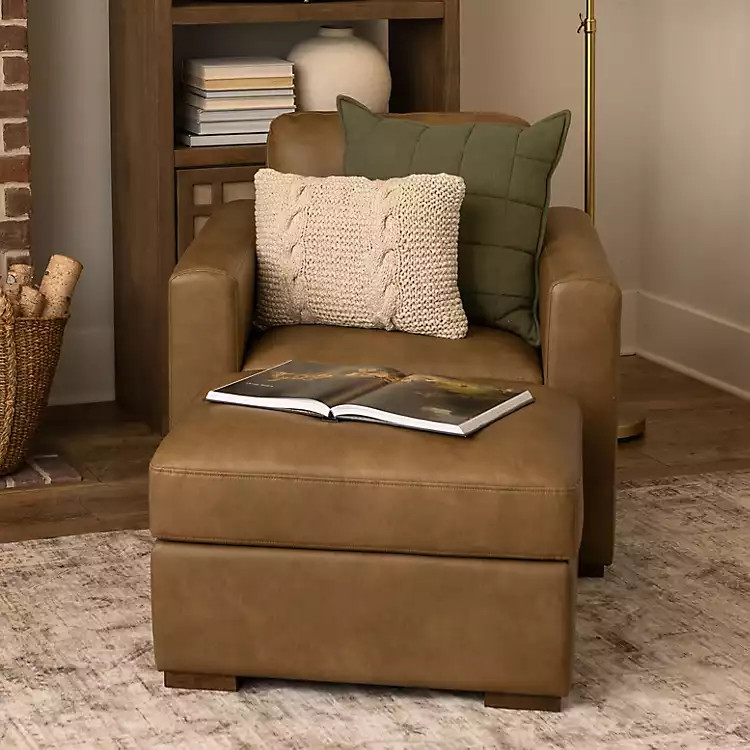 Brooks Pebble Faux Leather Brooks Armchair | Kirklands