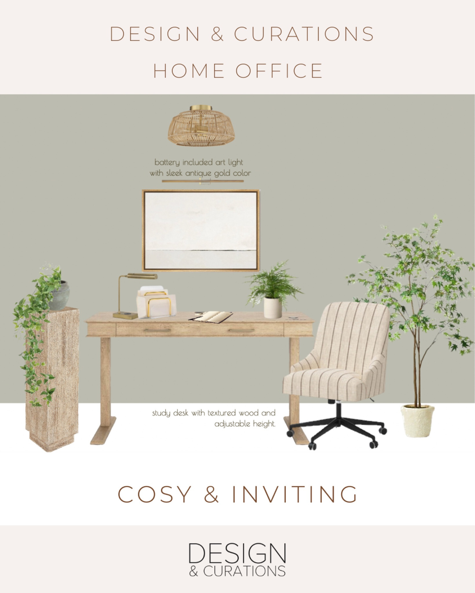 Home office design ideas, Sage Green, soft green design on the car, Sherwin-Williams, soft Sage wall paint, home office, transitional style design, affordable, target, Wayfair, furniture, selections. 

#LTKhome #LTKsalealert #LTKFind