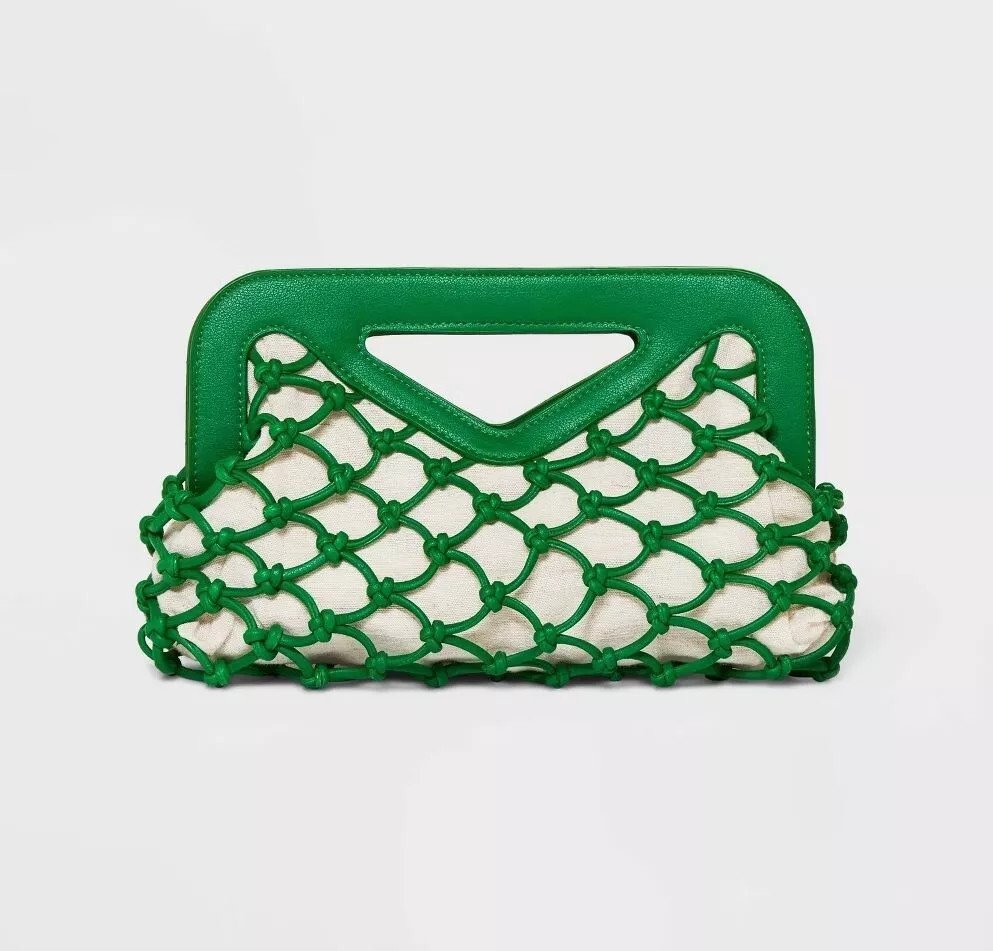 New Day Knotted Net Clutch Womens Inner Pocket Green  | eBay | eBay US