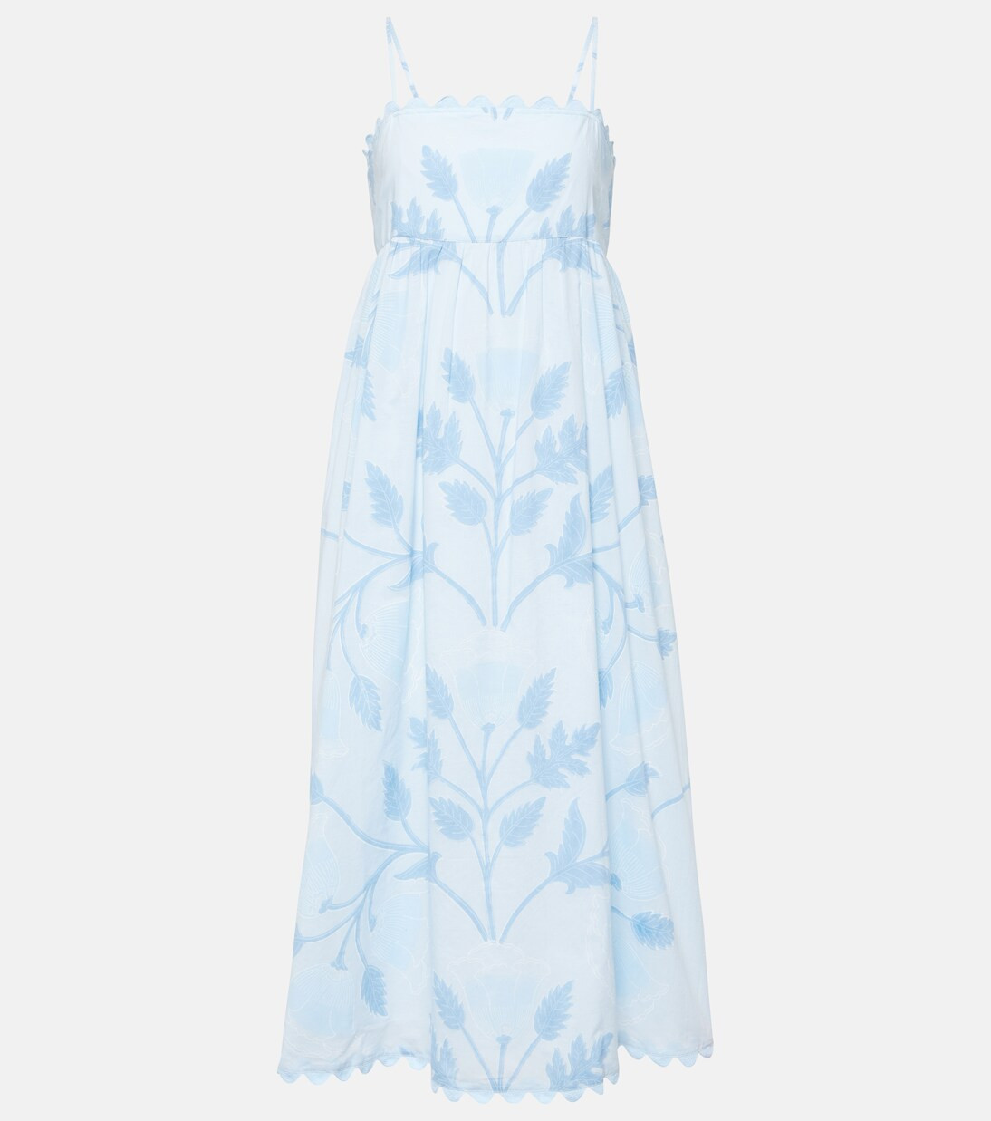 Scalloped floral cotton midi dress | Mytheresa (US/CA)