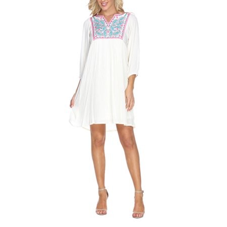 Women's Embroidered Smock Dress | Walmart (US)