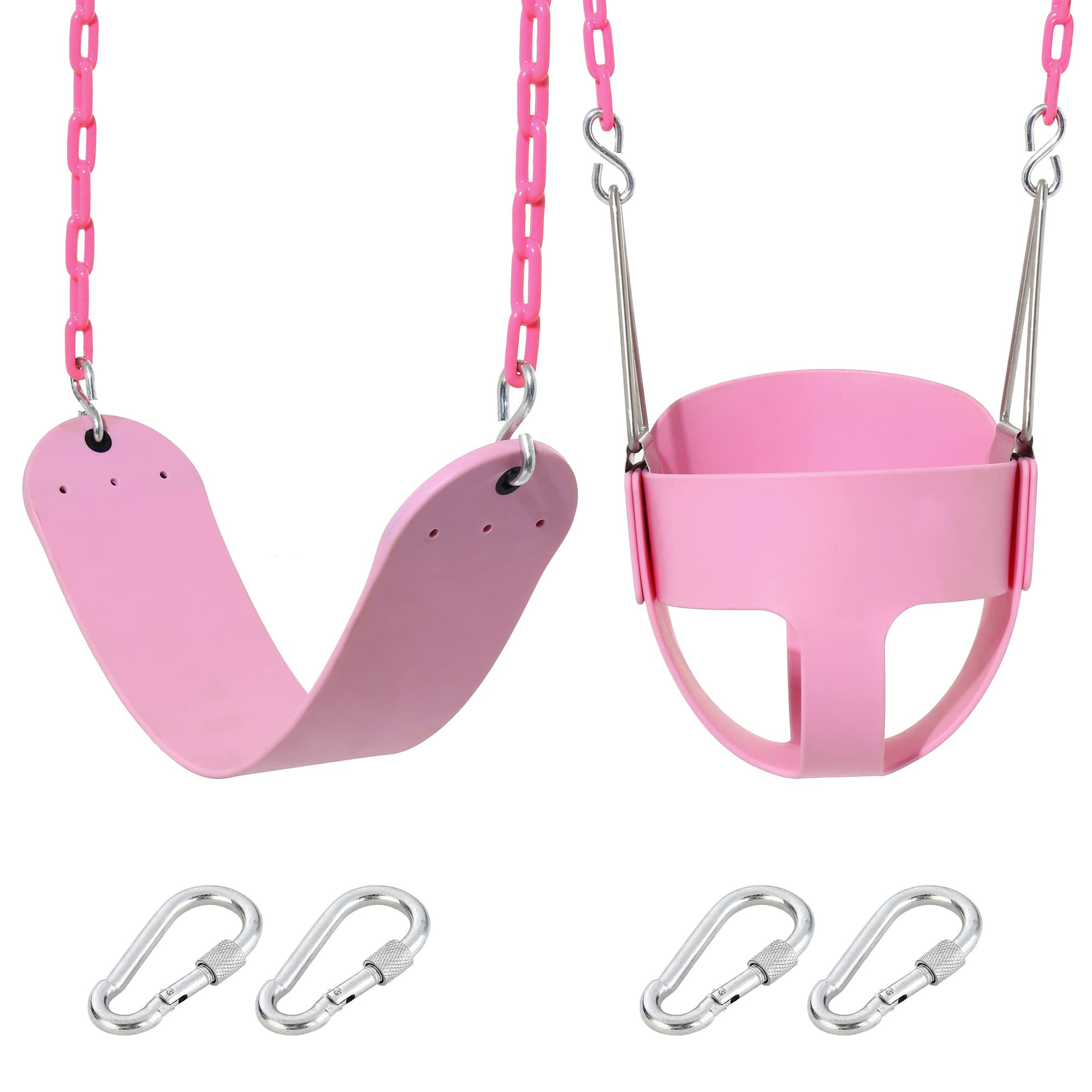 Pink Swing Set - Heavy Duty Toddler High Back Full Bucket Swing Seat - Swing Set Accessories | Amazon (US)