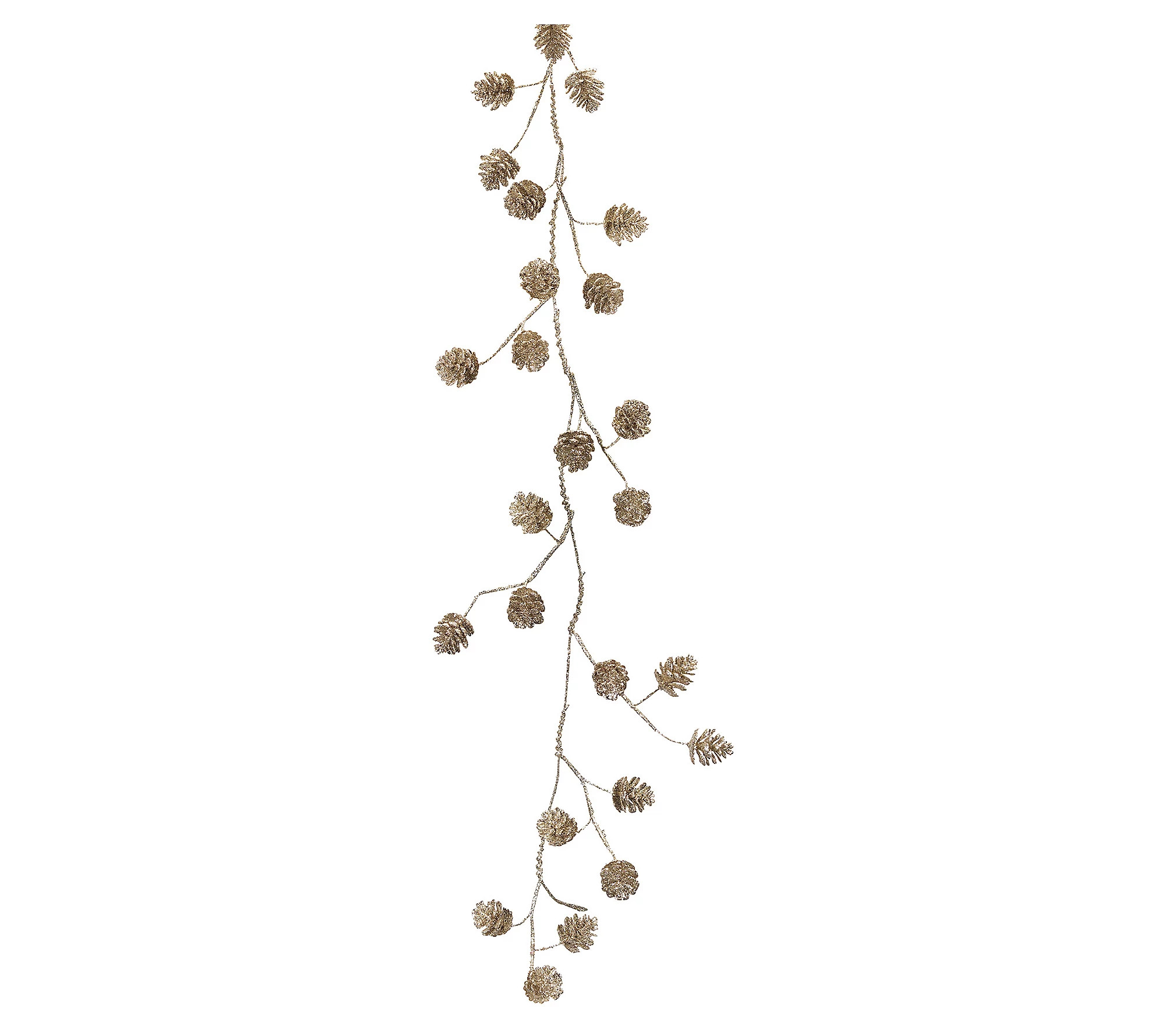 Melrose Gold Pinecone Twig Garland (Set of 2) | QVC