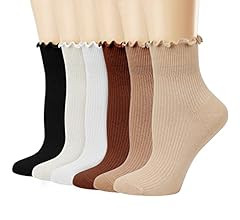 Mcool Mary Women's Ruffle Socks,Casual Cute Ankle Socks Breathable Knit Cotton Warm Soft Frilly C... | Amazon (US)
