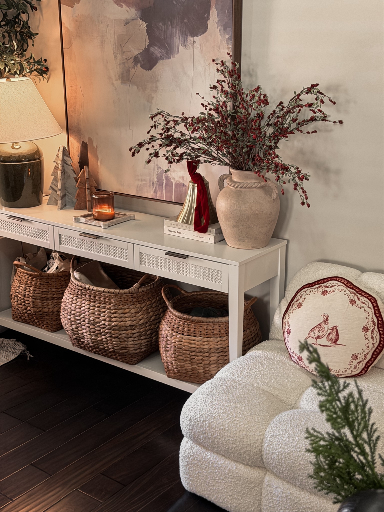 Shop my holiday entryway console table, stems, marble trees, bells, pillow, chair, lap, coffee table book, basket, artwork! 

#Target #Walmart #Amazon #StudioMcGee #MyTexasHouse 

#LTKHome #LTKHoliday #LTKSeasonal