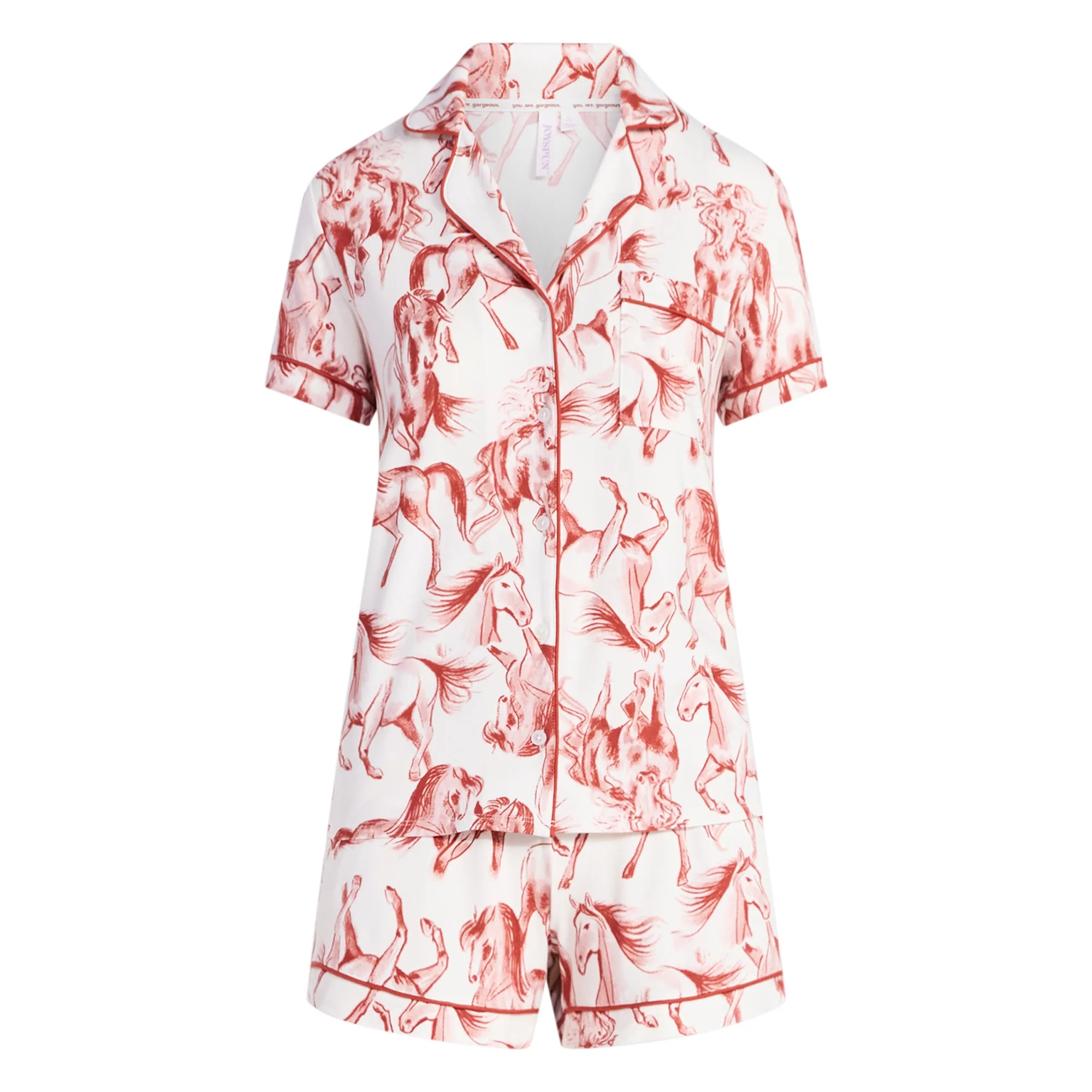 Joyspun Women's Dreamy Soft Collection Notch Top and Shorts Pajama Set, 2-Piece, Sizes XS-3X | Walmart (US)