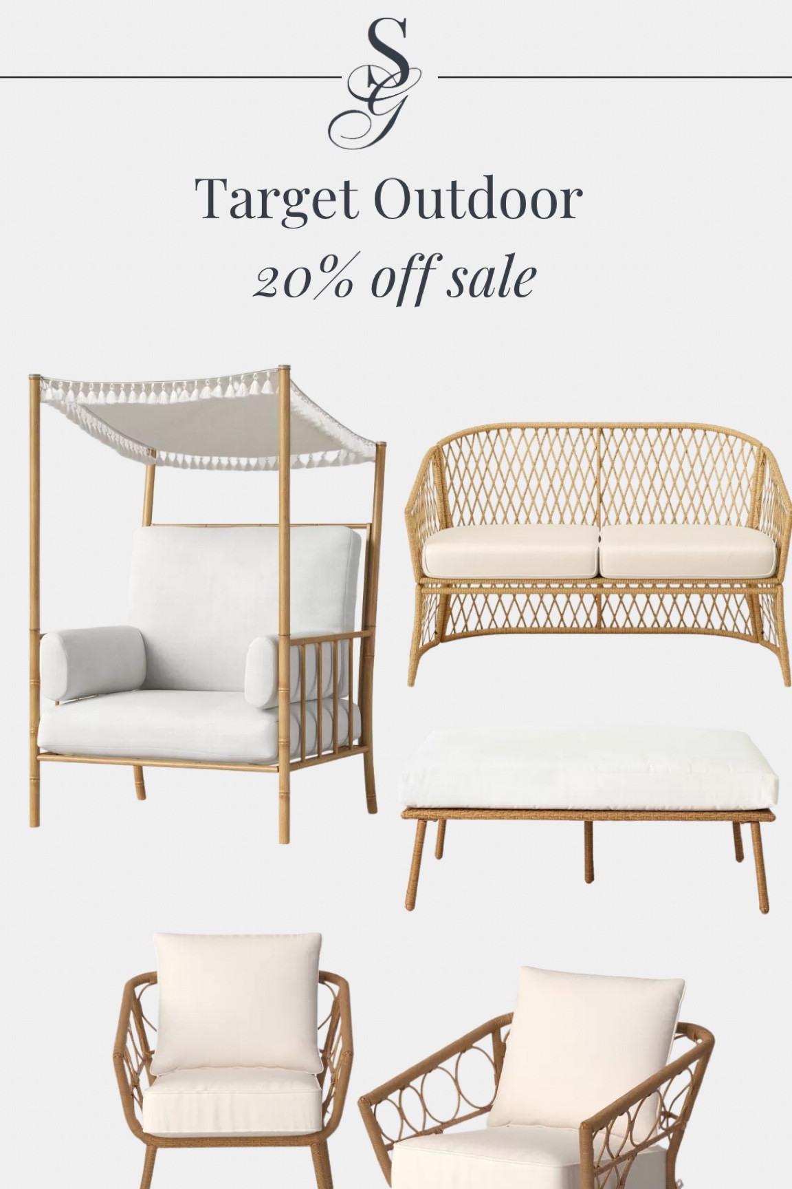 TARGET OUTDOOR FURNITURE SALE


Patio bench, patio furniture, coastal home, outdoor furniture, canopy chair, target sale , conversation bench, patio furniture, deck furniture 


#patio #outdoorfurniture #sale #targetsale #target #coastal

#LTKFind #LTKsalealert #LTKSeasonal