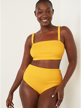 Textured-Rib Bandeau Swim Top for Women | Old Navy (US)