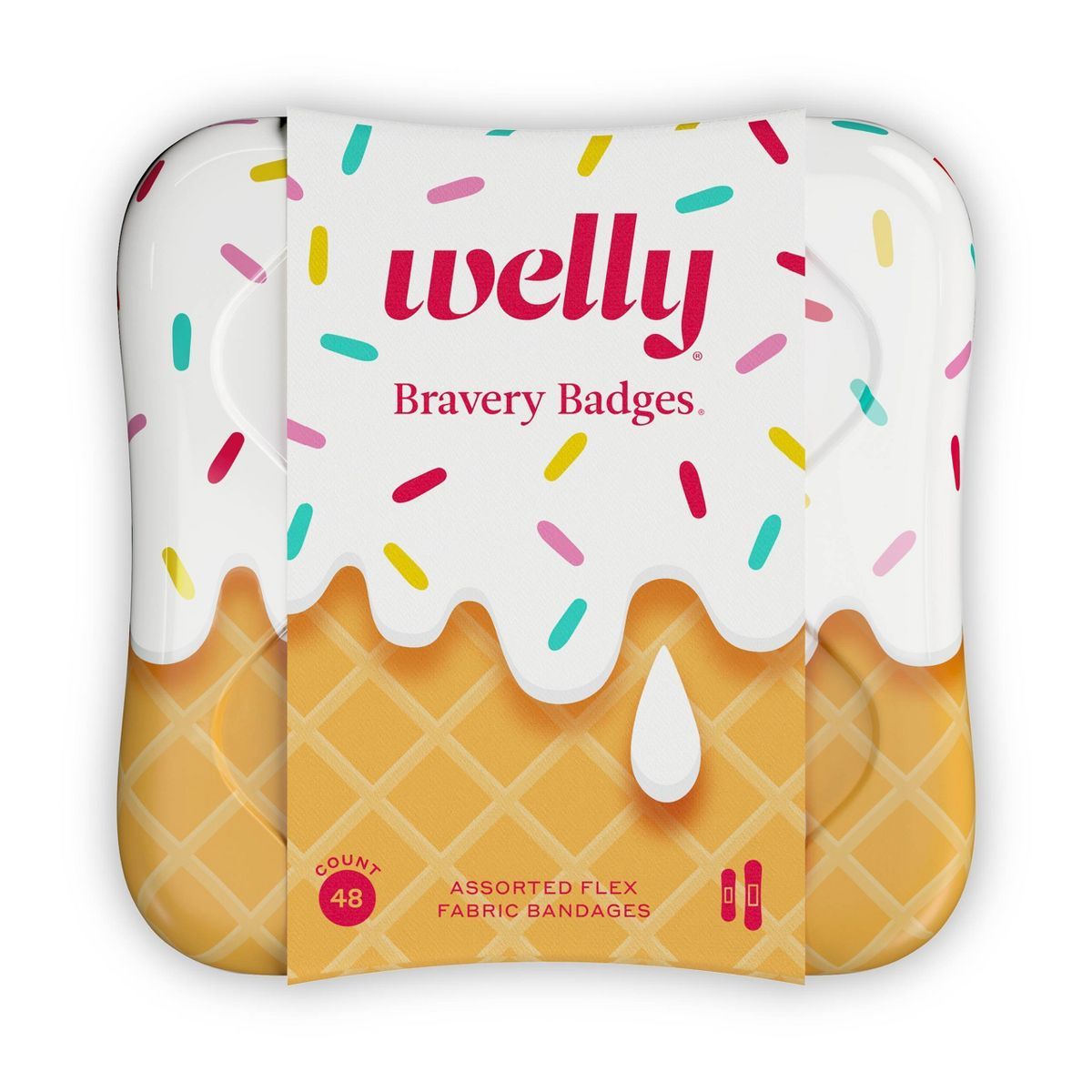 Welly Kid's Flex Fabric Bandages - Ice Cream - 48ct | Target