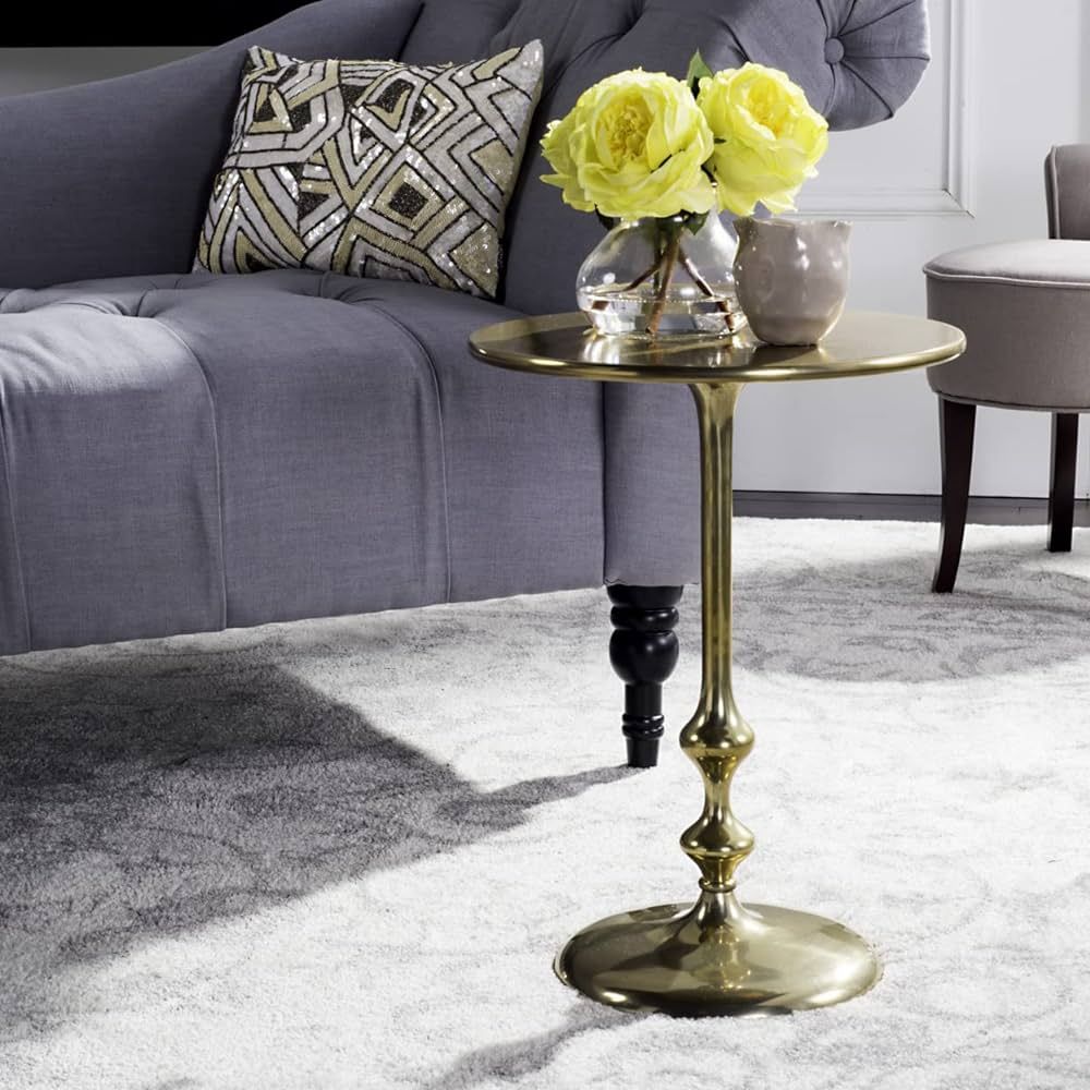 Safavieh Home Collection Hydra Antique Brass Round Side Table | Amazon (US)
