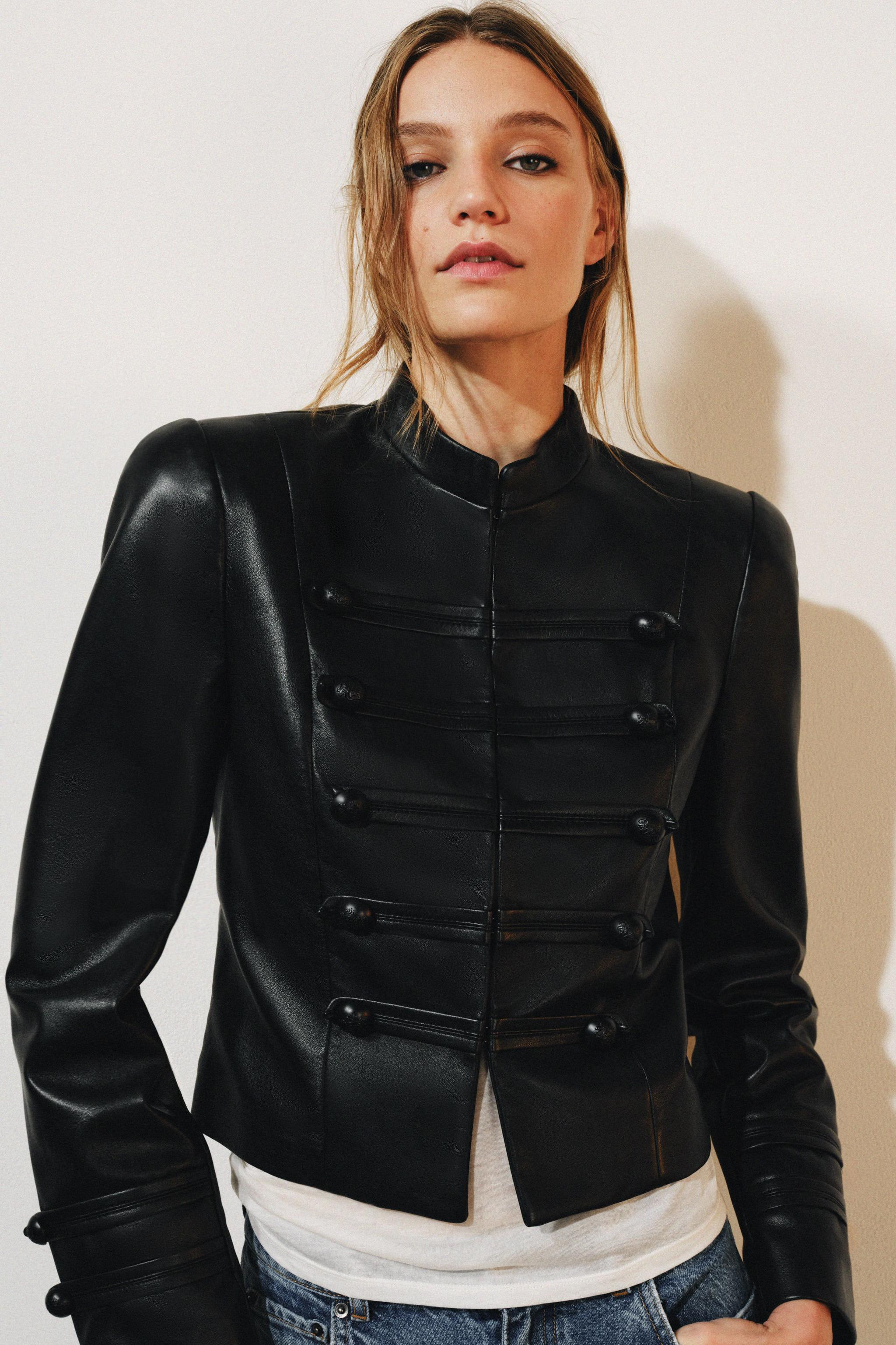 100% LEATHER FROG FASTENING JACKET ZW COLLECTION | Zara US
