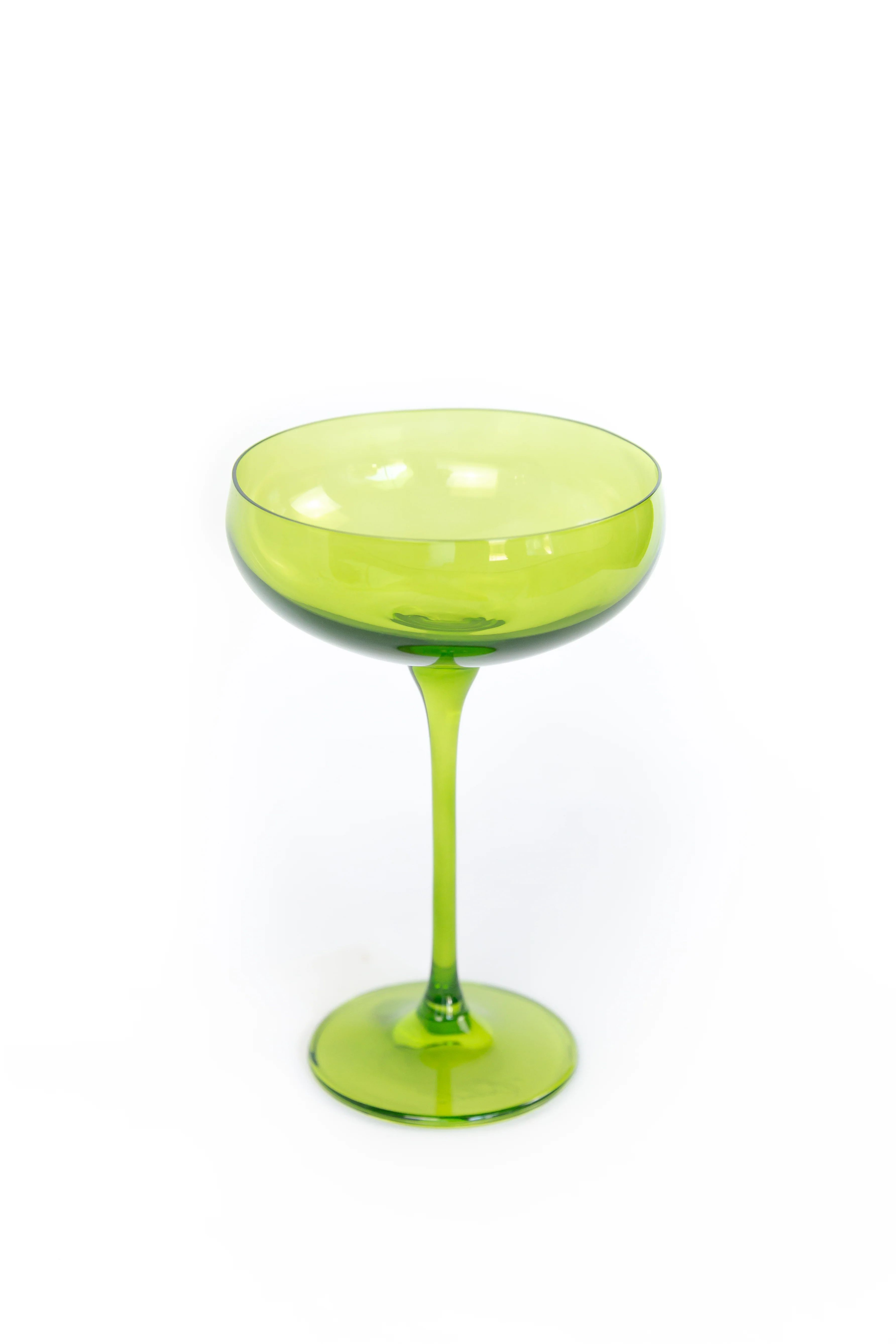 Estelle Colored Champagne Coupe Stemware - Set of 2 {Forest Green} | Estelle Colored Glass