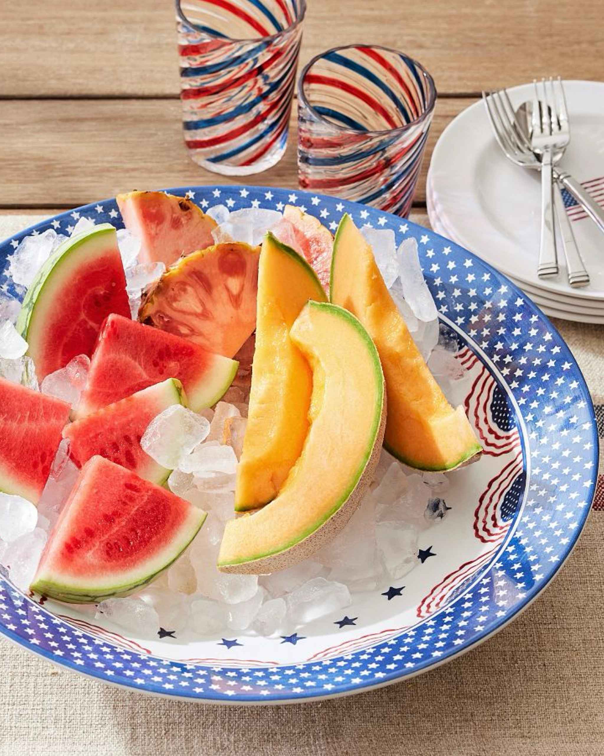 Cabana Americana Outdoor Serving Bowl. This Americana bowl features red, white and blue flag bunting and star pattern for a festive summertime gathering indoors or outdoors.

#LTKSeasonal #LTKHome #LTKParties