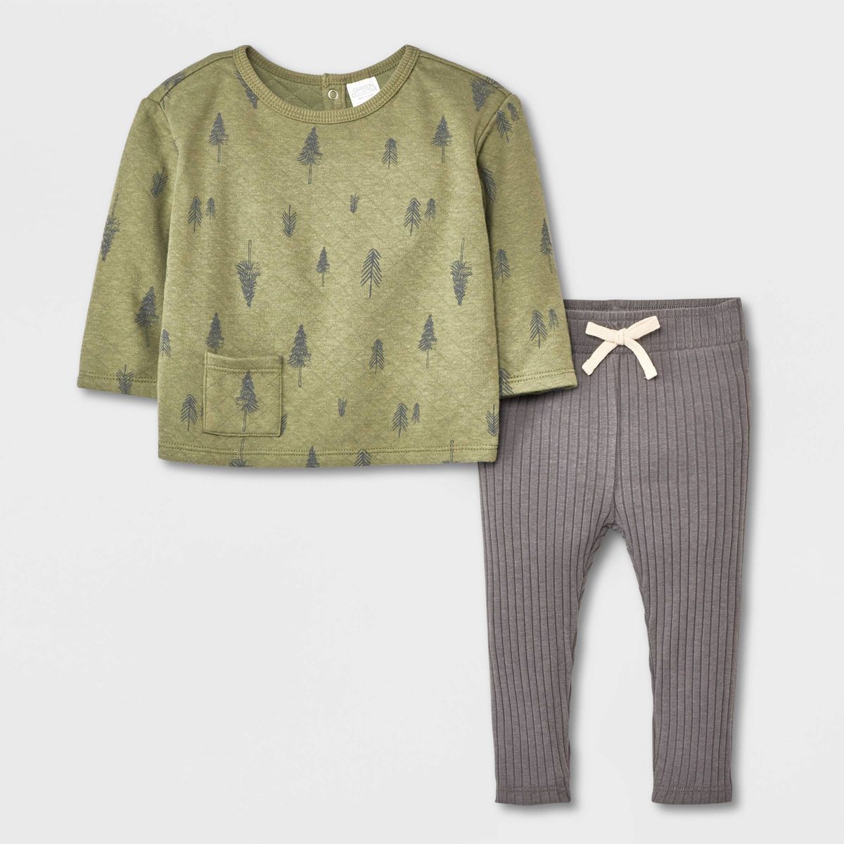 Grayson Collective Baby Boys' 2pc Quilted Pullover & Leggings Set - Green | Target