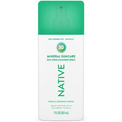Native Mineral Sunscreen Spray - Pear & Coconut Water - SPF 30 - 7 fl oz | Target