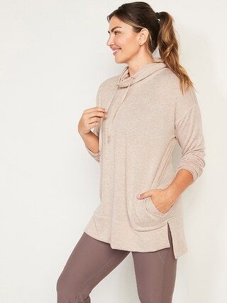 Cowl-Neck Mélange Tunic Sweater for Women | Old Navy (US)