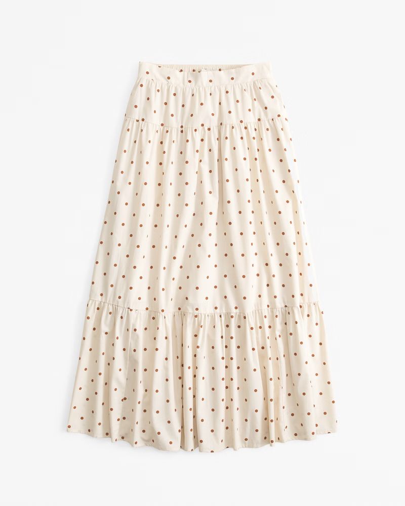 Women's Poplin Pleated Midi Skirt | Women's Bottoms | Abercrombie.com | Abercrombie & Fitch (US)