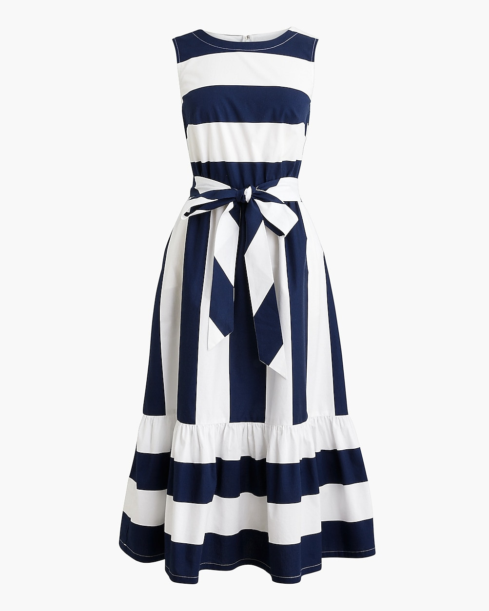 Striped poplin midi dress | J.Crew Factory