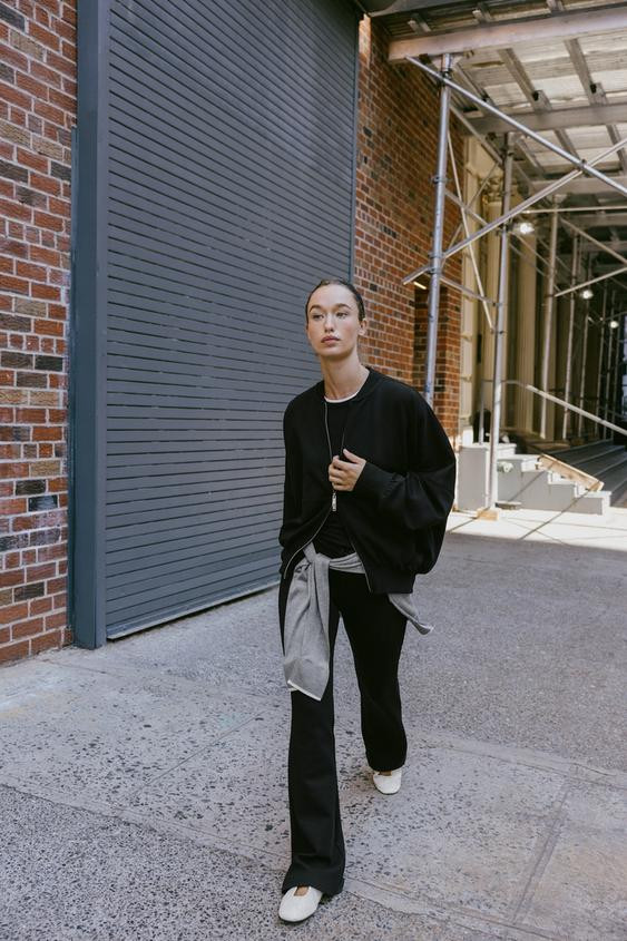 INTERLOCK FLARE TROUSERS | Zara UK