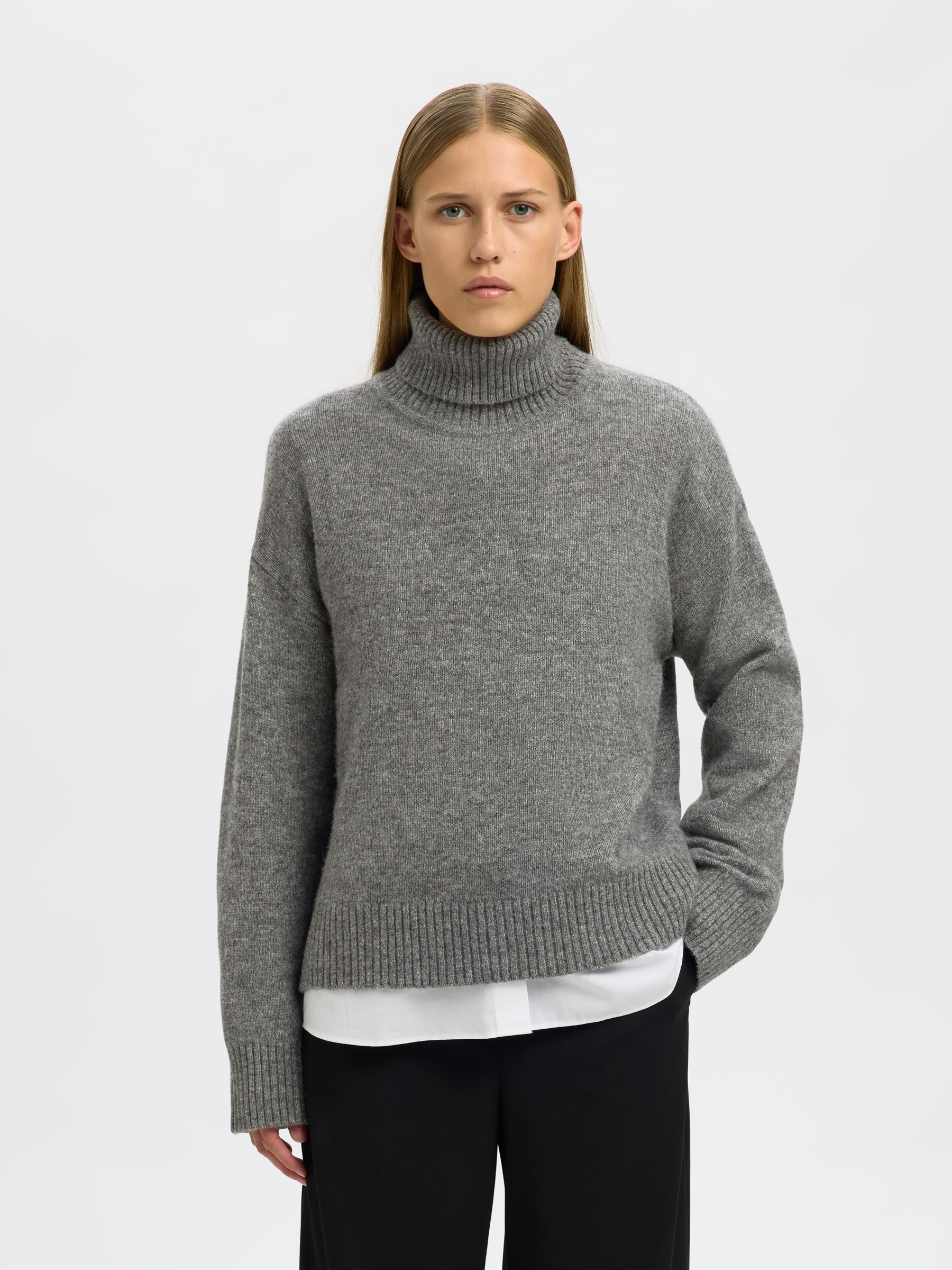 WOOL BLEND ROLL NECK JUMPER£75.00 | Selected