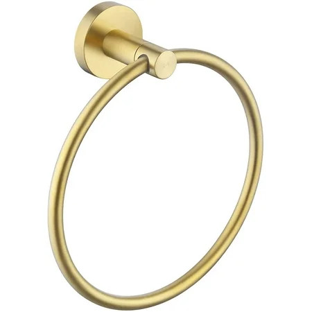 Brushed Gold Towel Ring Bathroom Hand Towel Holder Round Wall Mount SUS 304 Stainless Steel Brushed  | Walmart (US)