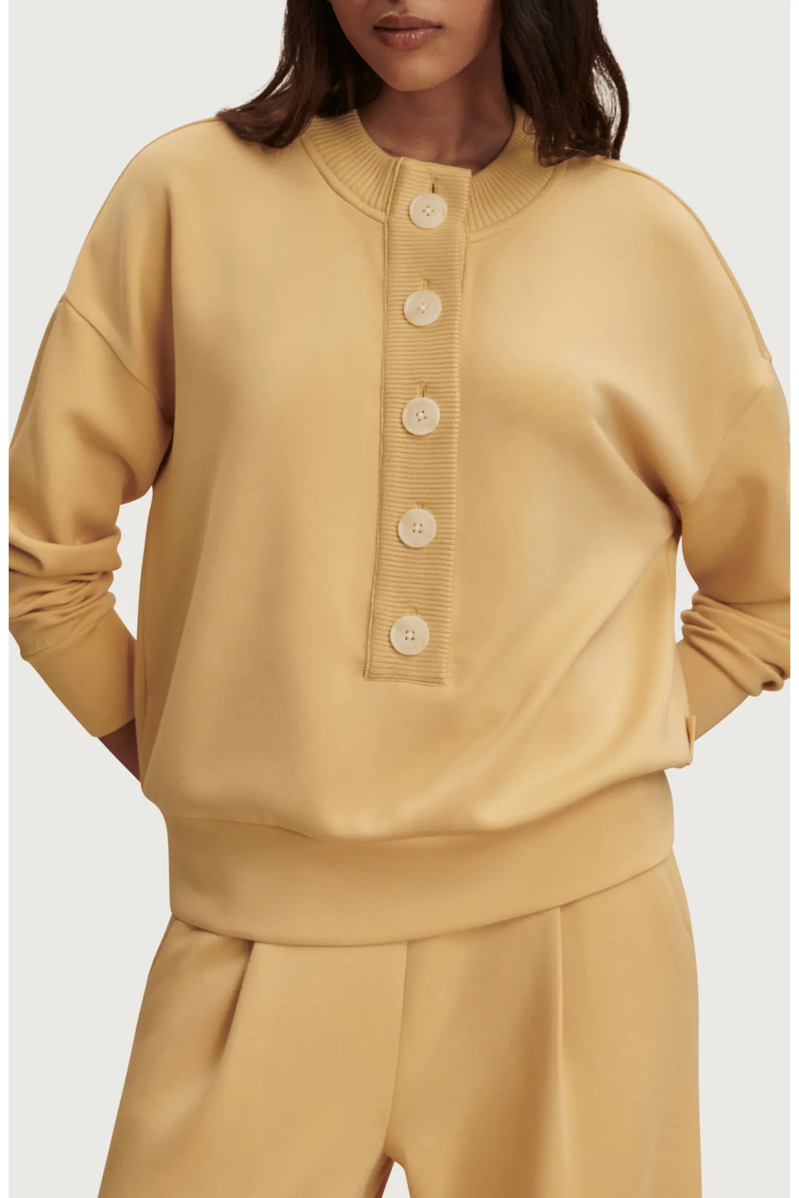 Varley Reena Front Button Sweatshirt (Women) | Nordstrom | Nordstrom
