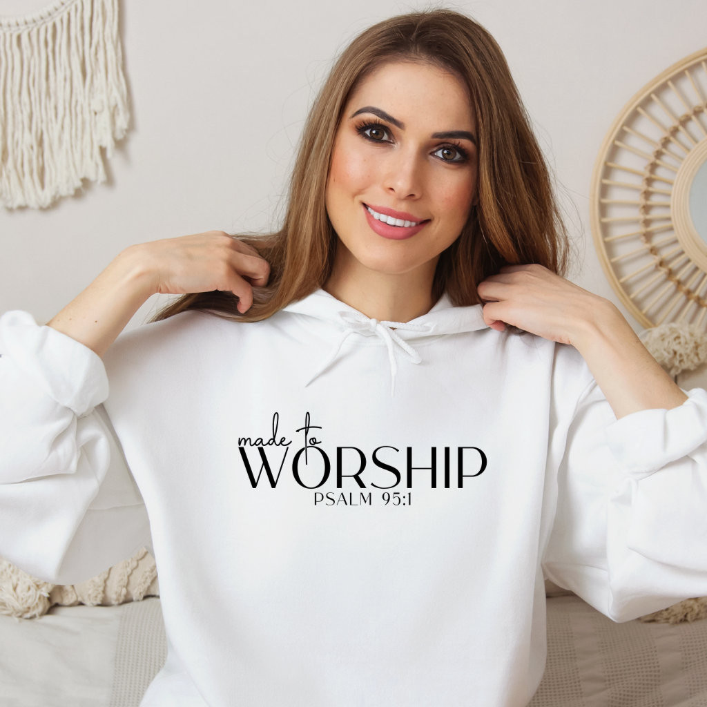 Made to Worship Religious Christian Hoodie | Zazzle