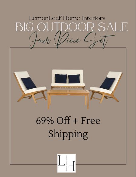 On sale for the Big Outdoor Sale  I love the modern lines on this outdoor seating set from wayfair. Four piece teak and canvas patio furniture 


#LTKSeasonal #LTKhome #LTKsalealert