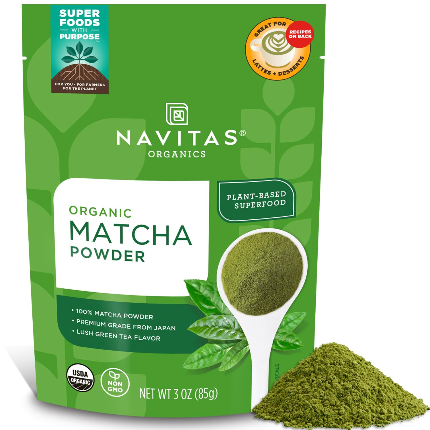 Navitas Organics Matcha Powder – For Tea, Lattes, Smoothies, Desserts & More – Energy & Antio... | Amazon (US)