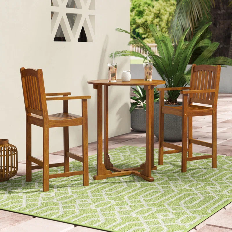 Blaser Solid Wood 3-Piece Patio Dining Set | Wayfair North America