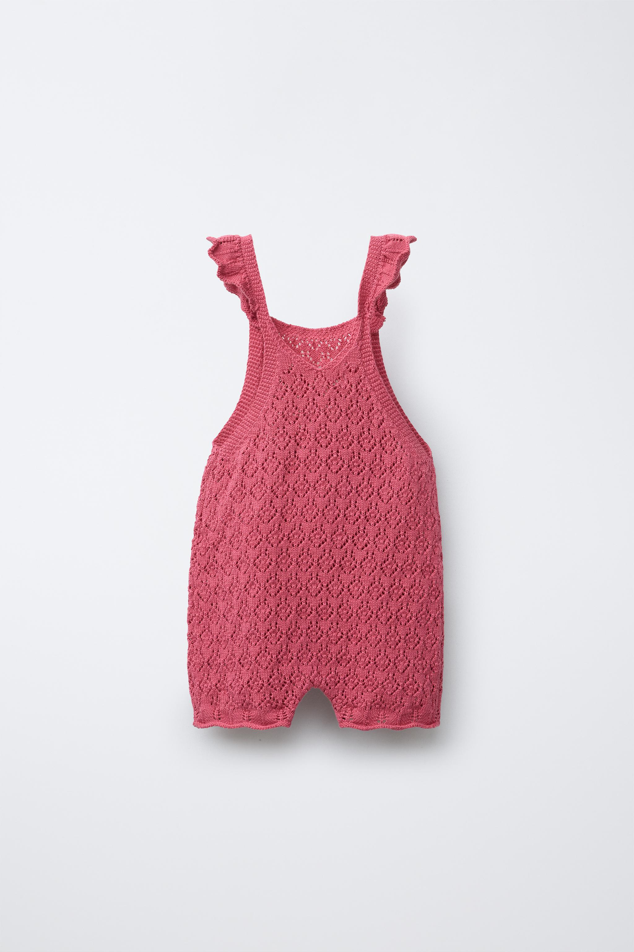 KNIT LACE OVERALL SHORTS | Zara US