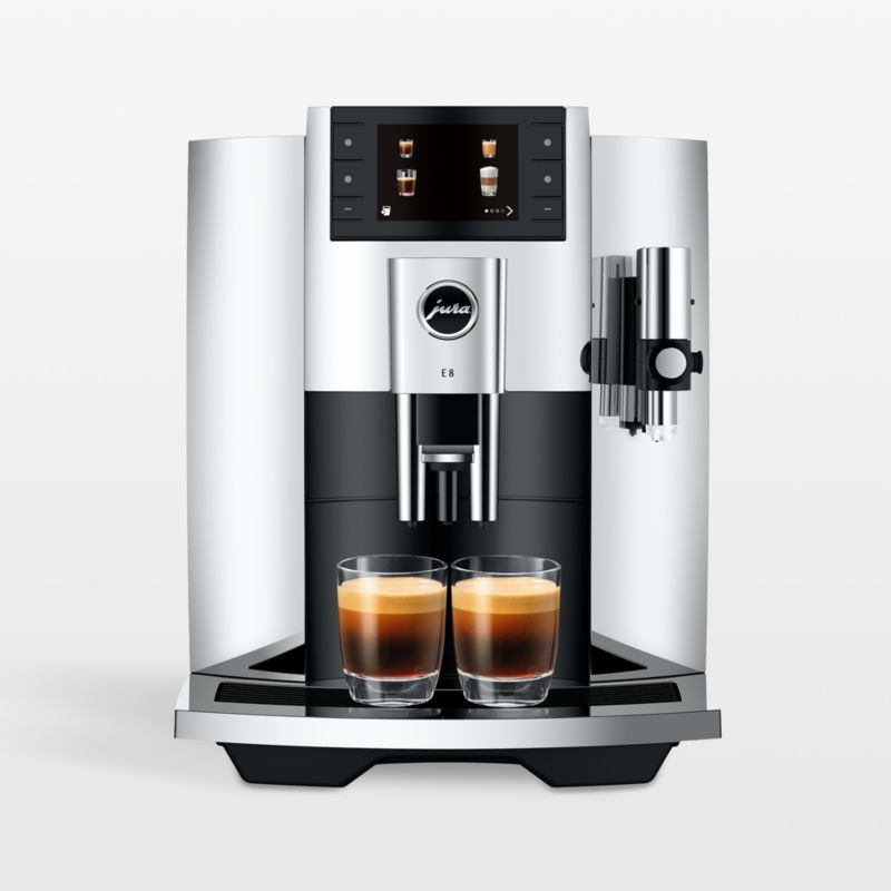 JURA E8 Automatic Espresso Machine in Chrome + Reviews | Crate & Barrel | Crate & Barrel