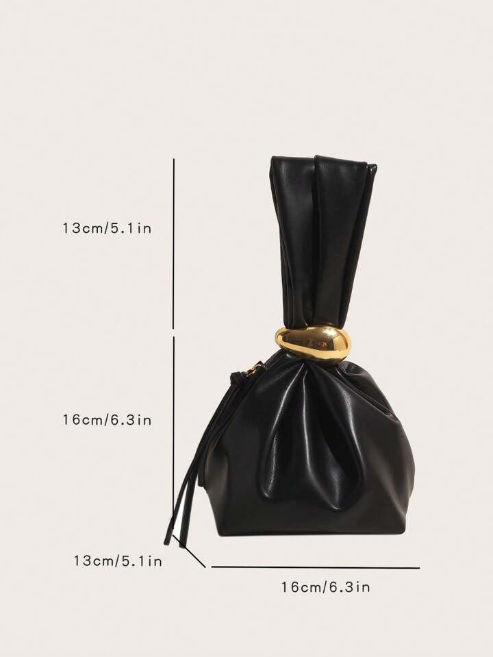 1pc Women's Solid Color PU Pleated Cloud Shape Handbag, Suitable For Girls, Ladies, College Stude... | SHEIN