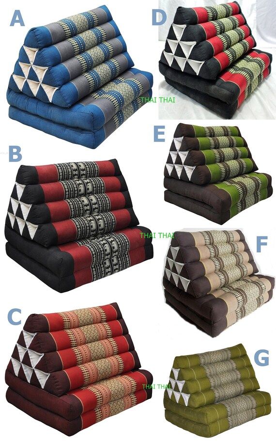 Foldout Triangle Thai Pillow Cushion 2 Fold, Day Bed Floor Cushion Kapok100% Filled | Etsy (US)