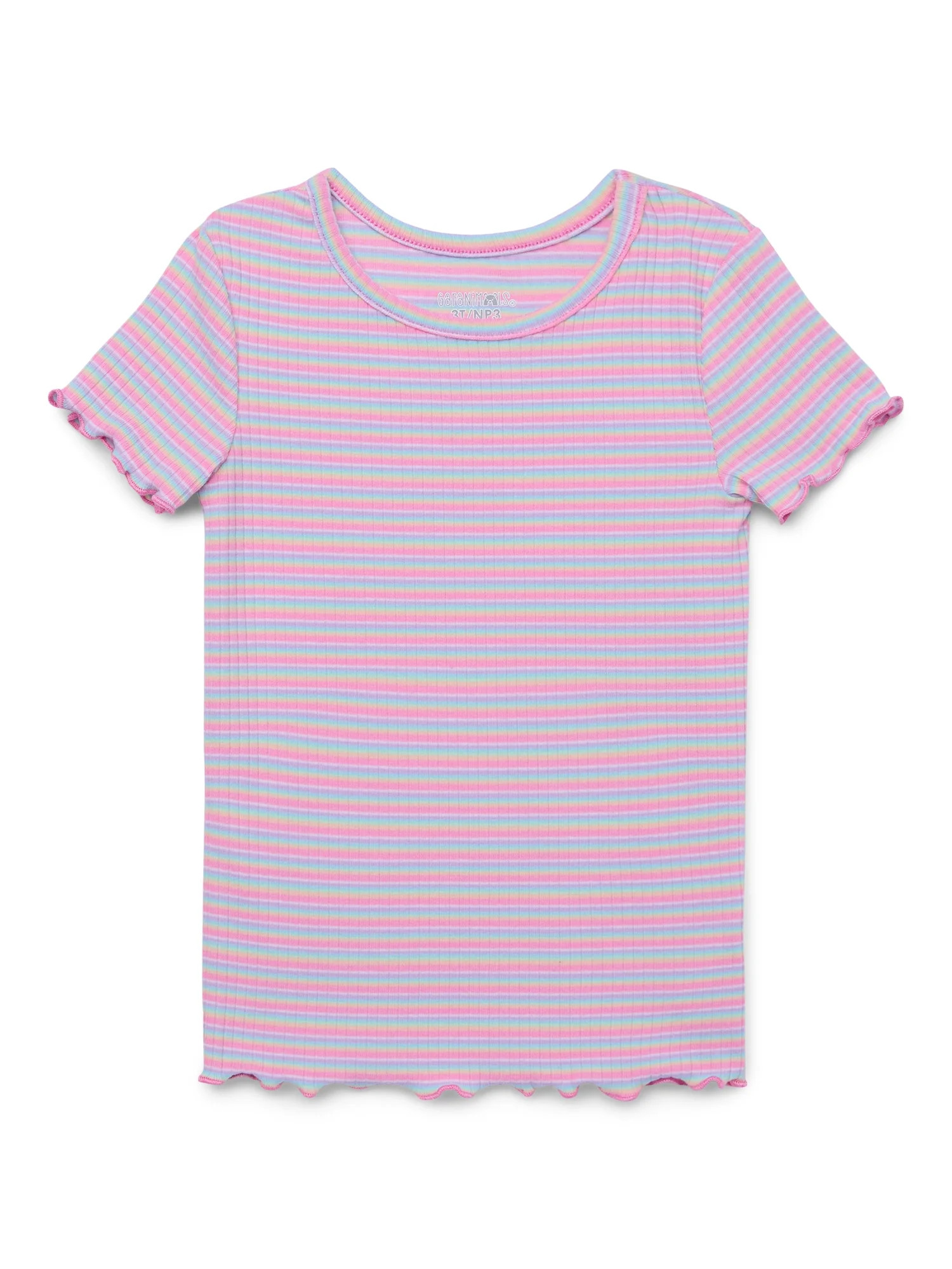Garanimals Toddler Girl Short Sleeve Striped Rib T-Shirt, Sizes 18M-5T | Walmart (US)