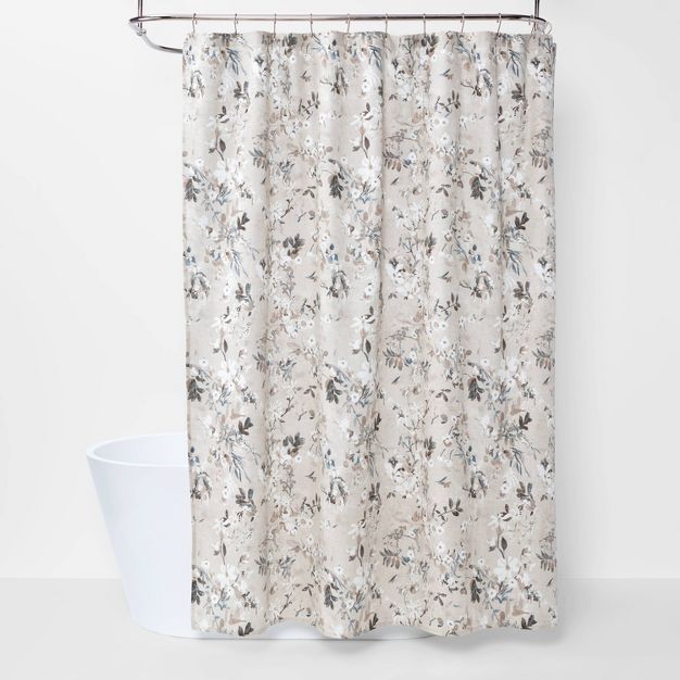 Neutral Floral Shower Curtain - Threshold™ | Target