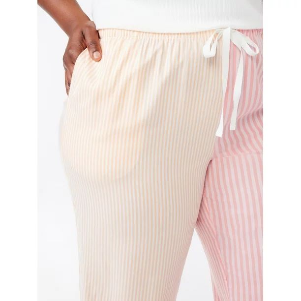 Joyspun Women's Twill Cropped Sleep Pants, Sizes S to 3X | Walmart (US)