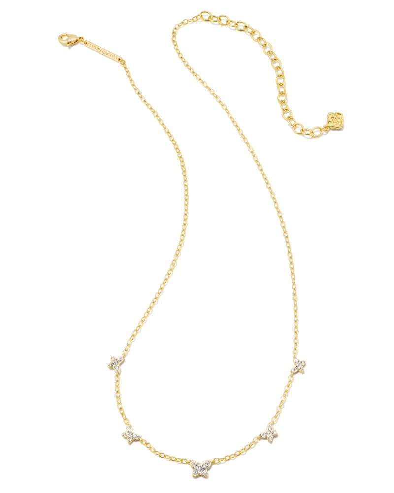 Lillia Crystal Butterfly Gold Strand Necklace in White Crystal | Kendra Scott | Kendra Scott