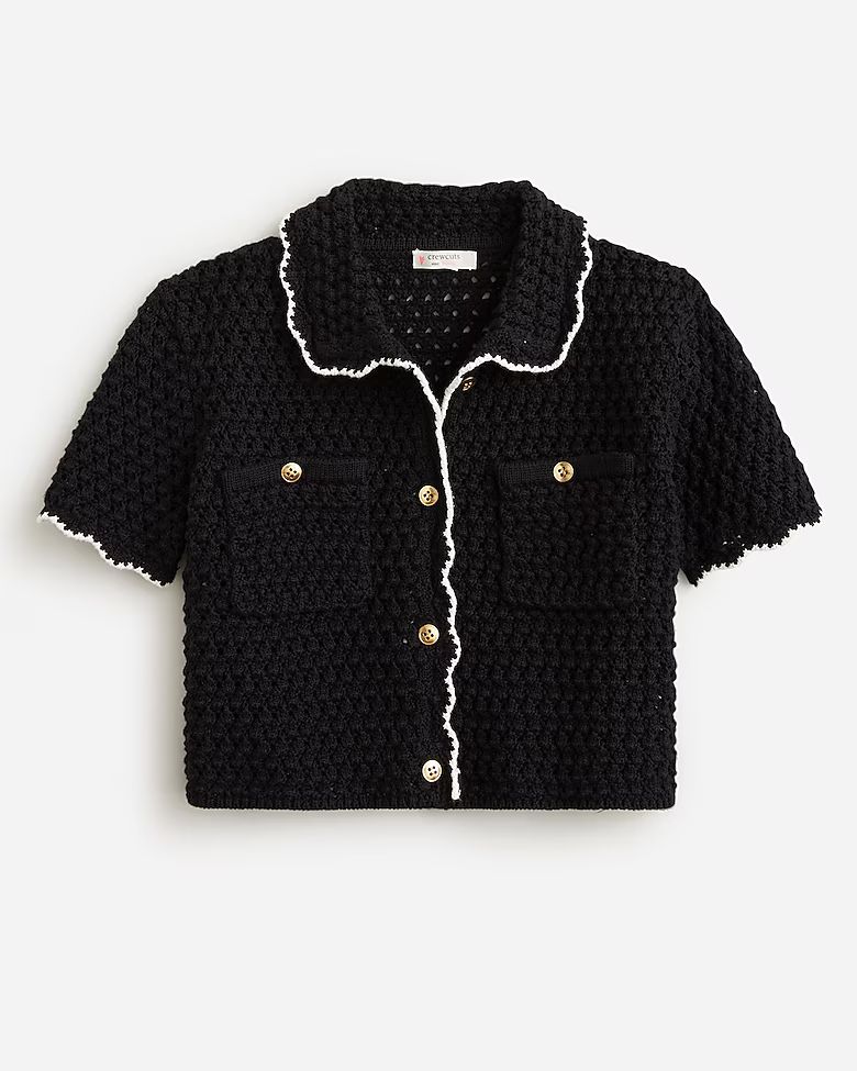 How to wear it5.0(1 REVIEWS)Girls' crochet button-up shirt$64.50$89.50 (28% Off)Limited time. Pri... | J.Crew US