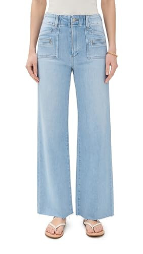 PAIGE Women's Anessa Wide Leg Jeans, Upstream, Blue, 27 | Amazon (US)