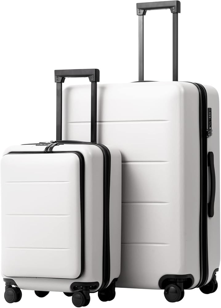 Coolife Luggage Suitcase Piece Set Carry On ABS+PC Spinner Trolley with pocket Compartment Weeken... | Amazon (US)
