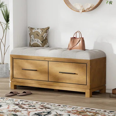 Shoe Bench with Removable Cushion, Entryway Storage Bench | Wayfair North America